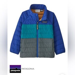Patagonia Kids Blue Teal Gray Puffer Jacket